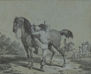 Uomo che monta un cavallo