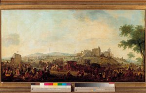 Veduta del campo di manovre militari stabilito sotto il comando del Principe di Condé vicino a Saint Omer dal 5 agosto al 25 settembre 1788. Questo è Louis V Joseph de Bourbon-Condé (1736-1818) da Jacques Francois Joseph Swebach