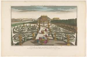Veduta del giardino e del palazzo di un ufficiale della regina d