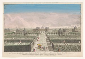Veduta del giardino della villa della contessa di Bestoucheff nei dintorni di San Pietroburgo da Jacques Gabriel Huquier