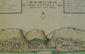 La città di Saint Jago (Santiago) a Capo Verde da Jacques Gouin de Beauchesne