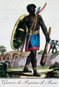 Guerriero del Benin Africa, incisione dall