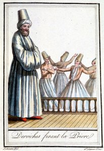 Dervisci che pregano (Dervisci rotanti) - in "Encyclopédie des voyages" di Grasset Saint Sauveur, ed. Parigi 1796 da Jacques Grasset de Saint Sauveur