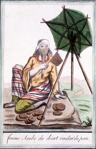 Donna araba del deserto che vende pane - in "Enciclopedia dei viaggi" di Grasset St Sauveur, ed. 1796