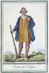 Uomo di Aragona (Spagna) - in "Enciclopedia dei viaggi" di Grasset St Sauveur, ed. 1796 da Jacques Grasset de Saint Sauveur