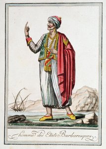 Uomo degli Stati Barbari, "Encyclopedie of Voyages" di J. Grasset Saint-Sauveur (Saint Sauveur)