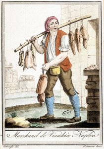 Macellaio a Napoli - in "Encyclopedia of travels" di Grasset St Sauveur, Parigi