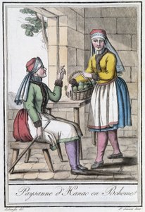 Contadina di Hanac, in Boemia (Cecoslovacchia) - in "Enciclopedia dei viaggi" di Grasset St Sauveur, Parigi