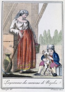 Contadina dei dintorni di Napoli - in "Enciclopedia dei viaggi" di Grasset St Sauveur, Parigi da Jacques Grasset de Saint Sauveur