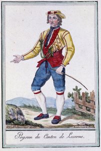 Contadino del Canton Lucerna (Svizzera) - in "Encyclopedia of Travels" di Grasset St Sauveur, ed. 1796 da Jacques Grasset de Saint Sauveur