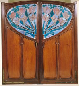 Porta doppia, disegnata da Jacques Gruber (1870-1936) Emile Andre (1880-1941) e Eugene Vallin (1856-1922) per Vaxelaire et Cie da Jacques Gruber