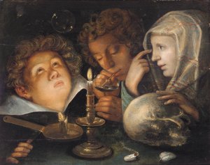 Una allegoria di vanitas, Homo Bulla Est