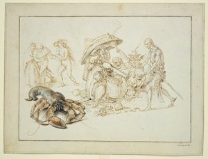 Aragosta e due streghe, c.1602 da Jacques II de Gheyn