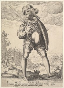 Soldato armato di spada larga e scudo, da Ufficiali e soldati, 1587 da Jacques II de Gheyn