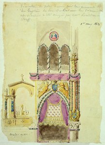 Progetto per la decorazione di Notre Dame per il battesimo del Duca di Bordeaux da Jacques Ignace Hittorff