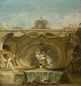 Progetto di fontana. Naiade e Putto, c. 1740 da Jacques Lajoue de