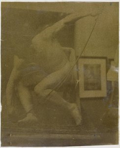 Studio di un modello maschile nudo, accovacciato con un arco in mano, nello studio di Jacques de Lalaing da Jacques Lalaing (attributed to)