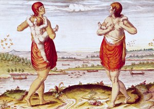 Come le donne di Dasamonquepeuc portano i loro bambini, da 