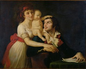 Camille Desmoulins (1760-94) sua moglie Lucile (1771-94) e il loro figlio Horace-Camille (1792-1825) da Jacques Louis (workshop of) David