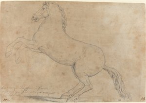 Una scultura antica di un cavallo