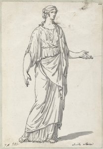 Scultura classica di una donna con un braccio teso da Jacques Louis David