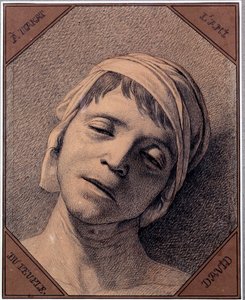 Studio dal vero della testa di Jean Paul Marat assassinato il 13/07/1793 da Jacques Louis David