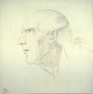 Testa di un vecchio in profilo da Jacques Louis David