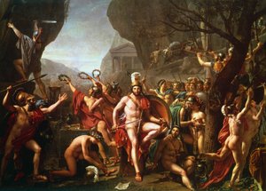 Leonida alle Termopili, V secolo a.C., c1814 da Jacques Louis David