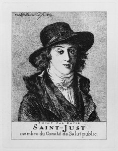 Louis Antoine Leon de Saint-Just, inciso da Frederic Desire Hillemacher, 1869 da Jacques Louis David