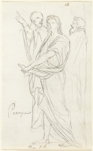Schizzo di Tre Figure Classiche da Jacques Louis David