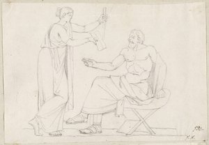 Socrate e Diotima da Jacques Louis David