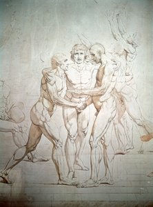 Il Giuramento della Pallacorda incompiuto, (dettaglio), 1791-1792 da Jacques Louis David
