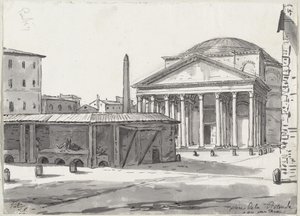 Il Pantheon visto dalla piazza da Jacques Louis David