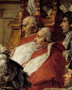 Il rito di Napoleone. Dettaglio raffigurante i cardinali e Jean Baptiste Jules Bernadotte (1763-1844) durante l