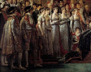 Il rito di Napoleone. Dettaglio raffigurante i fratelli e le sorelle dell