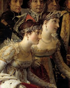 Il Rito di Napoleone. Dettaglio che rappresenta Madame de la Rochefoucault e Madame Lavalette durante l