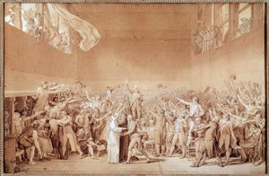 Il giuramento della Pallacorda (disegno preparatorio) da Jacques Louis David