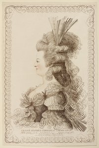 Ritratto calligrafico di Maria Antonietta, 1787 da Jacques Louis Petit