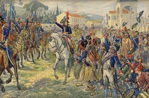 Napoleone Bonaparte al suo arrivo nella città occupata di Nizza