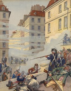 Disordini rivoluzionari nelle strade di Francia da Jacques Marie Gaston Onfray de Breville (Job)