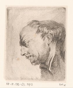 Testa di un uomo calvo da Jacques Philippe Le Bas