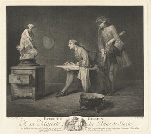 Lezione di disegno da Jacques Philippe Le Bas after Jean Siméon Chardin
