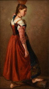 Giovane donna romana che trasporta acqua da Jacques Raymond Brascassat