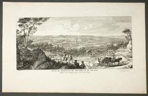 Veduta del Palazzo Reale di Meudon e del villaggio, dalla serie Le Château de Meudon da Jacques Rigaud