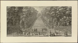Vista della Grande Cascata nei giardini di Marly da Jacques Rigaud