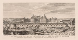Vista del castello reale di Chambord, dal lato della Porta reale da Jacques Rigaud