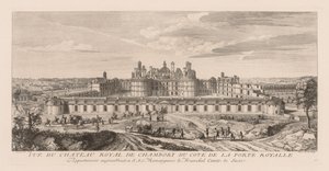 Vista del castello reale di Chambord, dal lato della Porta reale da Jacques Rigaud