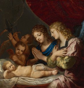 Angeli che adorano il Cristo addormentato da Jacques Stella