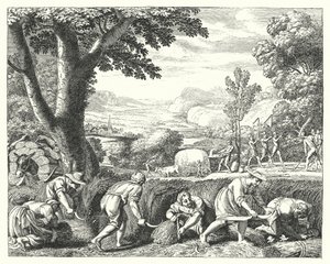 Scena di raccolto da Jacques Stella