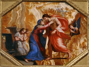 Jesus Christ recoit la Vierge dans le ciel - Cristo riceve la Vergine in cielo ... da Jacques Stella